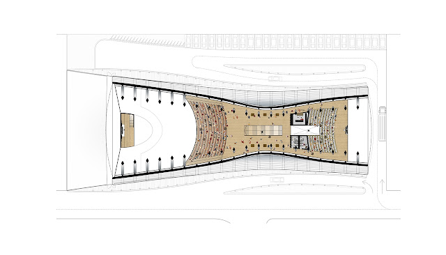 Upper floor plan of the new church
