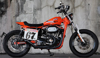 sportster street tracker total orange side right