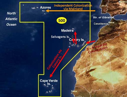 NA island groups colonization map