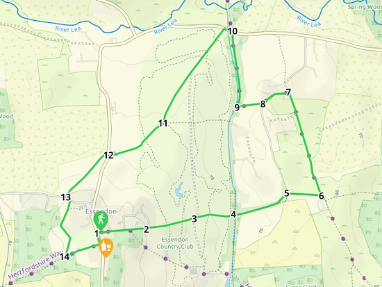 Map for Walk 9: The Howe Green Loop Created on Map Hub by Hertfordshire Walker Elements © Thunderforest © OpenStreetMap contributors There is an interactive map at the foot of this page