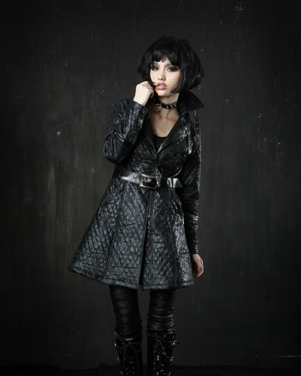 Alternative Black Gothic Punk Coat for Women