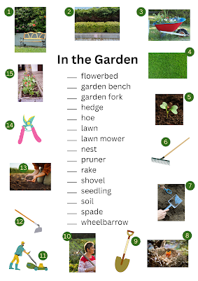 In the Garden : A Matching Puzzle for English Learners