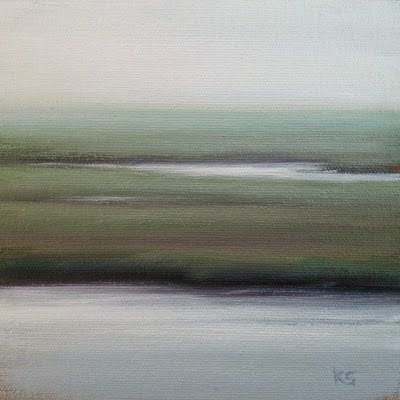 foggy Outer Banks Marsh Oil Painting by Kerri Settle