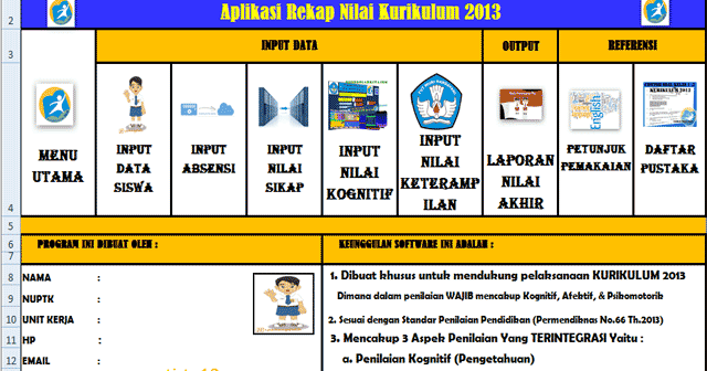 Contoh Rekap Nilai Kurikulum 2013 SD,SMP,SMA - Contoh File 