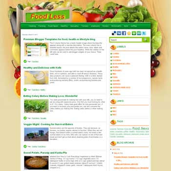 Food Less blogger template. template cooking and recipes for blogger