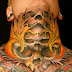 Demon Eagle Giant Tattoo Designs On Men Neck