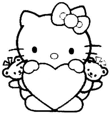 hello kitty valentines day coloring. Hello Kitty Coloring Pages.