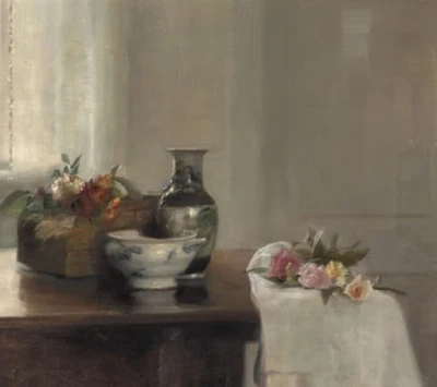 Still life with Chinese porcelain painting Carl Vilhelm Holsoe