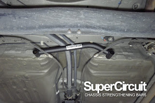 The SUPERCIRCUIT Rear Lower Bar installed to the Honda City GM2/GM3