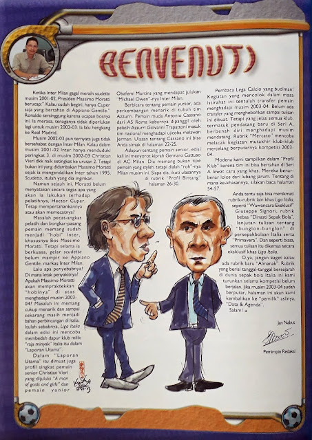 CARICATURE OF MORATTI AND HECTOR CUPER OF INTER MILAN