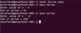Java code to find sum of given series using recursion
