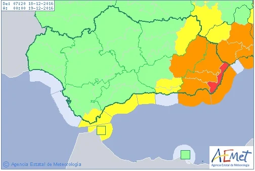 Almería en aviso rojo por lluvias