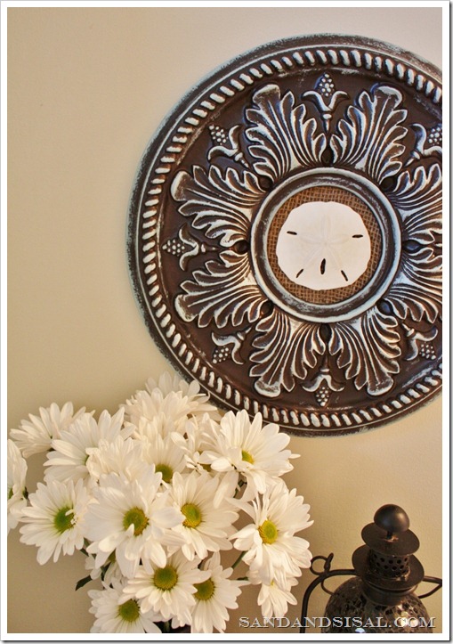 Sand dollar ceiling medallion art 