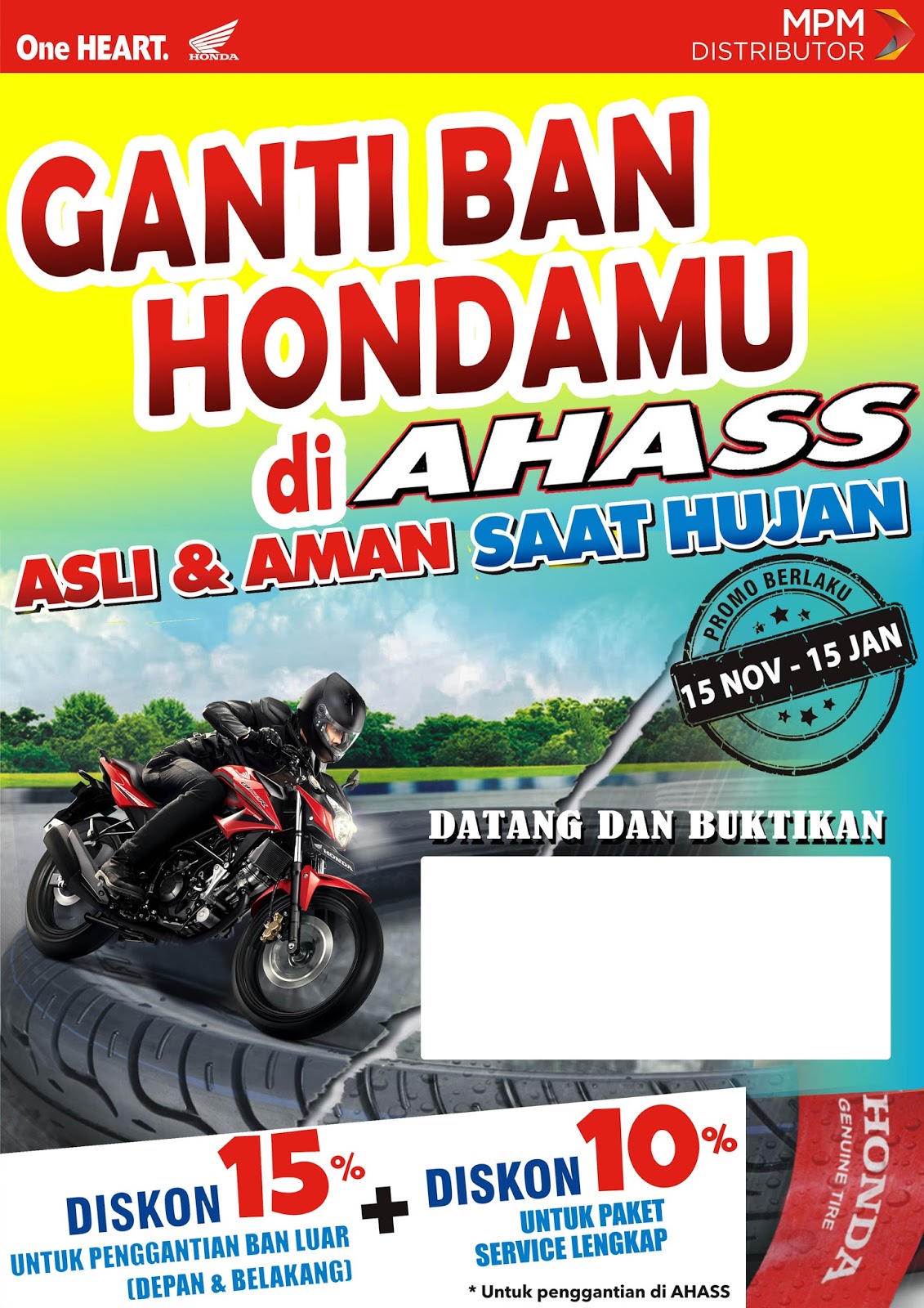 DISKON 15 BAN HONDAMU Garuda Motor I