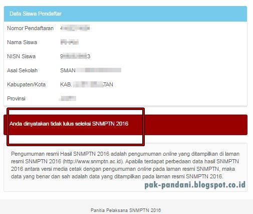 Cara Cek LULUS/TIDAK LULUS di SNMPTN 2016  Pak Pandani 