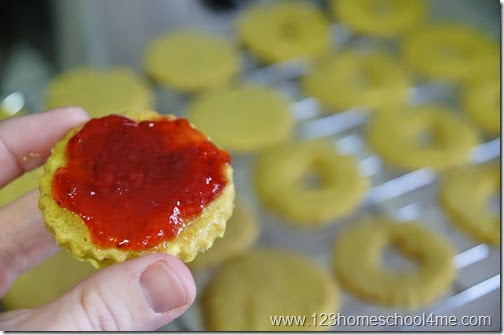 once cool, spread jam and put cookies together