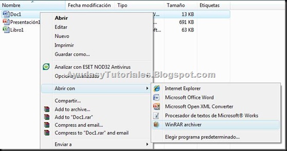Abrir Con - WinRar - AyudasyTutoriales