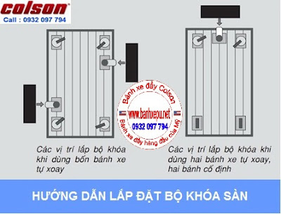 Khóa sàn xe đẩy hàng Colson Mỹ 3.5" chiều cao khi khóa 121mm| 6002x3 banhxedaycolson.com