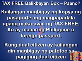 The "balikbayan box" remains Tax Exempt. The rules governing the privilege is under the Customs Modernization and Tariff Act (CMTA). This law was passed last June 2016 and was implemented December 2016.  According to CMTA, the following are qualified to avail of the tax free privilege: OFWs registered with the DOLE/POEA Filipino who has dual citizenship Filipino businessmen, investors working or students studying abroad Filipinos who are temporarily staying abroad for not less than six months  To avail of the Tax Free privilege, the sender must submit a copy of hi/her passport (identity page). A Philippine or foreign passport may be used. In case of dual citizenship, a copy of proof of dual citizenship must also be submitted.  An information sheet provided by the Bureau of Customs must be filled up. Three copies must be furnished for each box or package to be sent. This will serve as the packing list of your cargo.  Items that are new and costing P10,000 and above must have the corresponding receipt, invoice or any proof of payment attached to the Information Sheet. Used items do not need receipts, and you may list them with an estimated price that is lower than the original price.  For a "balikbayan box" to remain tax free, it must only contain personal or household items. The quantity must not be commercial, and the purpose should not be for resale, barter or rental use.  A qualified Filipino may "balikbayan boxes" up to three times per calendar year (Jan 1 to Dec 31). The maximum total combined value of the tax free goods must be P150,000 for the whole year.  To avail of the tax free benefit, the "balikbayan box" recipient should be a family member or relative. This is to prevent smugglers from abusing the privilege intended for Filipinos.  A Filipino who is coming back to the Philippines "for good" has a higher maximum value cap for his cargo (with conditions): P350,000 if his/her stay abroad is ten years or more P250,000 if his/her stay abroad is five to almost ten years.  So if you want to send your balikbayan boxes Tax Free, Prepare a copy of your passport Prepare the Information Sheet (pages 1 & 2, three copies per box) Calculate the total amount of your cargo, making sure it does not exceed P150,000. Remember, if your cargo's value is less than P10,000, it automatically exempts it from tax, and the cargo does not count towards your limits in value or privilege use.  The BoC insists that the rights of OFWs are foremost in their minds, and that protecting the "balikbayan box" is the main purpose of these guidelines. Customs Commissioner Faeldon further reiterates that the boxes will not be opened, as ordered by President Duterte. Unless of course if the x-ray inspection shows something suspicious is in the box.  You may read Commissioner Faeldon's Clarification below:  STATEMENT ON THE BALIKBAYAN BOX ISSUES: Good morning po mga kababayan lalo na sa ating mga OFW, May balikbayan box program po tayo na TAX EXEMPTION para sa mga Pilipino na nais magpadala ng balikbayan box para sa kanilang pamilya. Hindi po ito mandatory. Para lang po ito sa mga nais mag avail ng BALIKBAYAN BOX TAX EXEMPTION. Pero yun gustong manatiling magbabayad ng buwis ay okay lang po yun kasi nakakatulong po kayo sa ating bayan sa pamamagitan ng inyong binabayad na buwis. June 2016 pa po naisabatas ng Kongreso ang Customs Modernization and Tariff Act (CMTA) at December 2016 pa po nailabas ang guidelines regarding balikbayan boxes. Naka apat na po kaming extension sa pagpapatupad nito. Just to clarify po ang pagffill up po ng information sheet at pagpprovide ng resibo, para lang po yun sa mga Pilipino na magpapadala ng balikbayan box sa kanilang pamilya na nais mag avail ng tax exemption under Sec 800 (g) ng CMTA. Mas makakatipid po kayo kung mag aavail po kayo ng tax exemption na ito kasi po under the balikbayan box program, tinanggal po ang buwis na babayaran nyo. Ang balikbayan box program po ay nagbibigay ng pagkakataon sa mga OFWs na magpadala ng P150,000 worth of household and personal effects sa loob ng isang taon na walang bayad na buwis. Ngayon po, ang information sheet ay kailangan fill up pan. Ito po ay parang packing list ngunit mas comprehensibo upang makasiguro kayo na tama ang matatanggap ng inyong pinaldalhan. Ngunit di po kailangan ang passport kung di po kayo mag avail ng tax and duty free exemption. Doon naman po sa mga nais mag avail, nakasaad po sa batas na kung ikaw ay Pilipino at nais mong magpadala sa iyong pamilya o kamag-anak, tax free po ito hanggang P150,000 sa loob ng isang taon. Ang paglilista po ng items nyo ay para po sa proteksyon ninyo. Ito po ay para masiguro na ang ipinadala nyo ay yun din ang matatanggap sa Pilipinas. Hindi po kailangan ng resibo pag used items, groceries, regalo, at sa mga bagay na mas mura Sa P10,000.00. Ang inyong kailangan ilagay ay tansya or approximate amount lamang. Halimbawa, ang t-shirt na una'y nabili ng P500.00 at gamit na ay pwedeng ideclara ng P100.00 pesos. Kailangan lang po ng resibo pag brand new at nagkakahalaga ng higit Sa P10,000.00 ang isang bagay. Ito po at pribileyiho at isang regalo ng gobyerno sa ating mga kababayan. Kaya po tayo'y nananawagan at umaapela sa likas na kabutihan ng ating mga kakababayan na wag po itong abusuhin. Para sa TUNAY NA PAGBABAGO. Maraming salamat po.