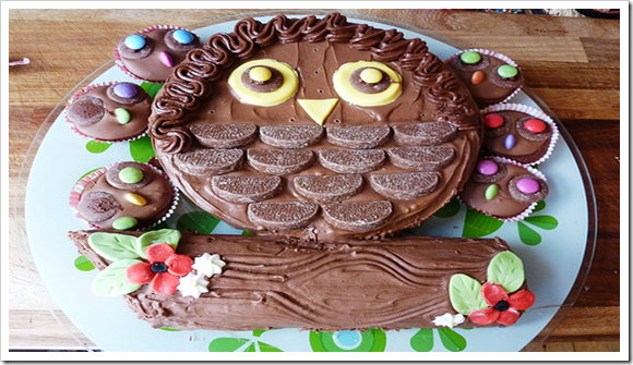 Tarta de cumpleaños Búho
