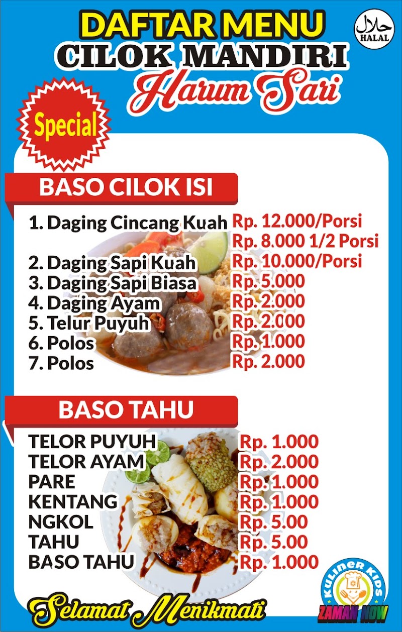 21+ Daftar Menu, Motif Masa Kini!