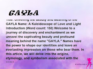 meaning of the name "GAYLA"