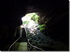 Looking out the natural entrance