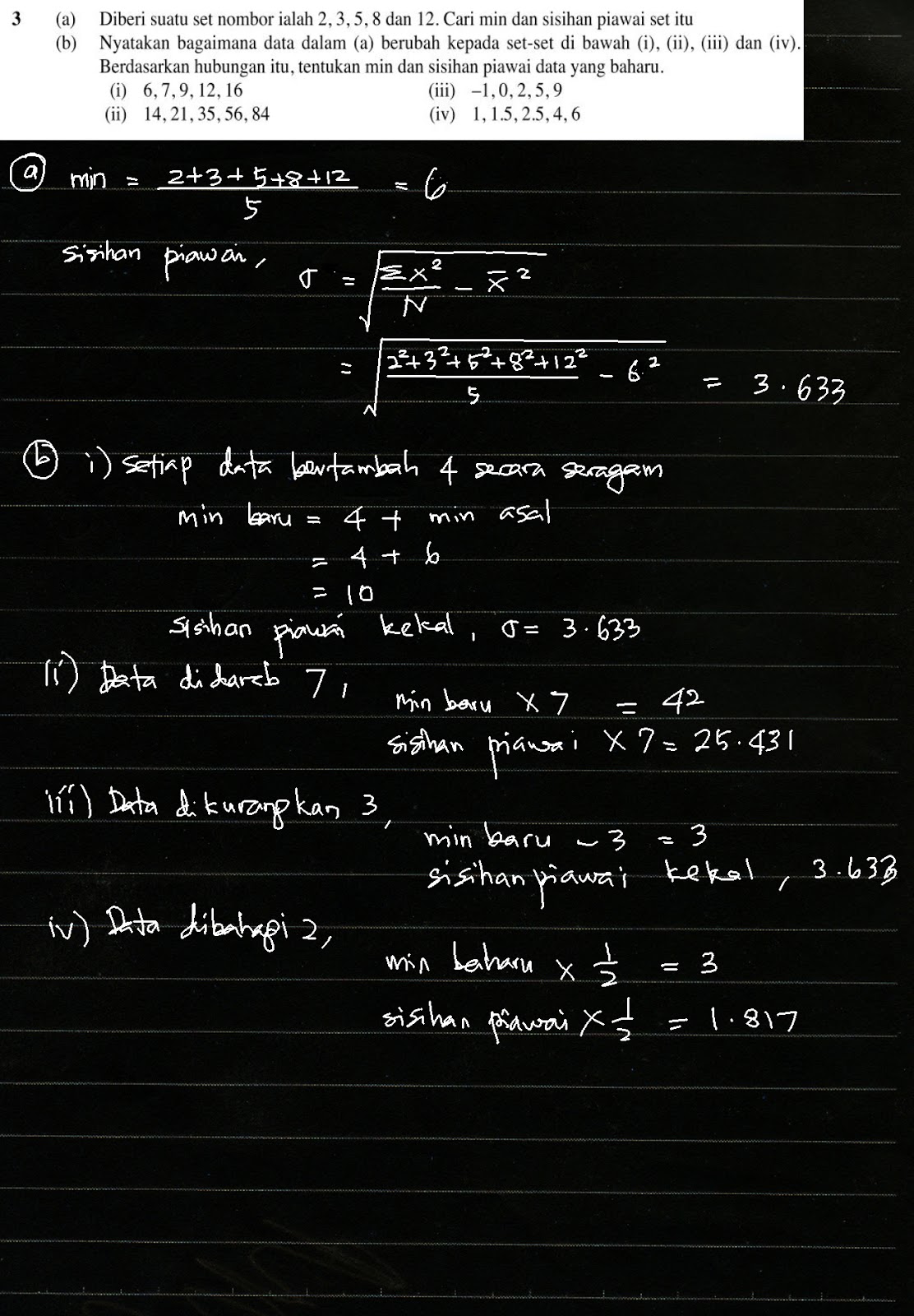 Add Math Bab 7 Statistik Latihan 7 2 8 Ms 171