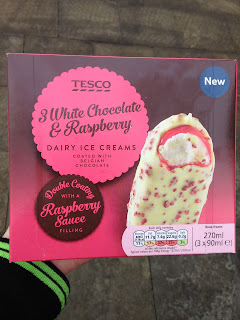 Tesco White Chocolate & Raspberry Ice Creams