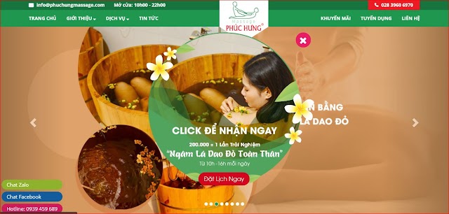 Thiết kế website Dịch vụ mát xa (massage)  bấm huyệt chăm sóc sức khoẻ 