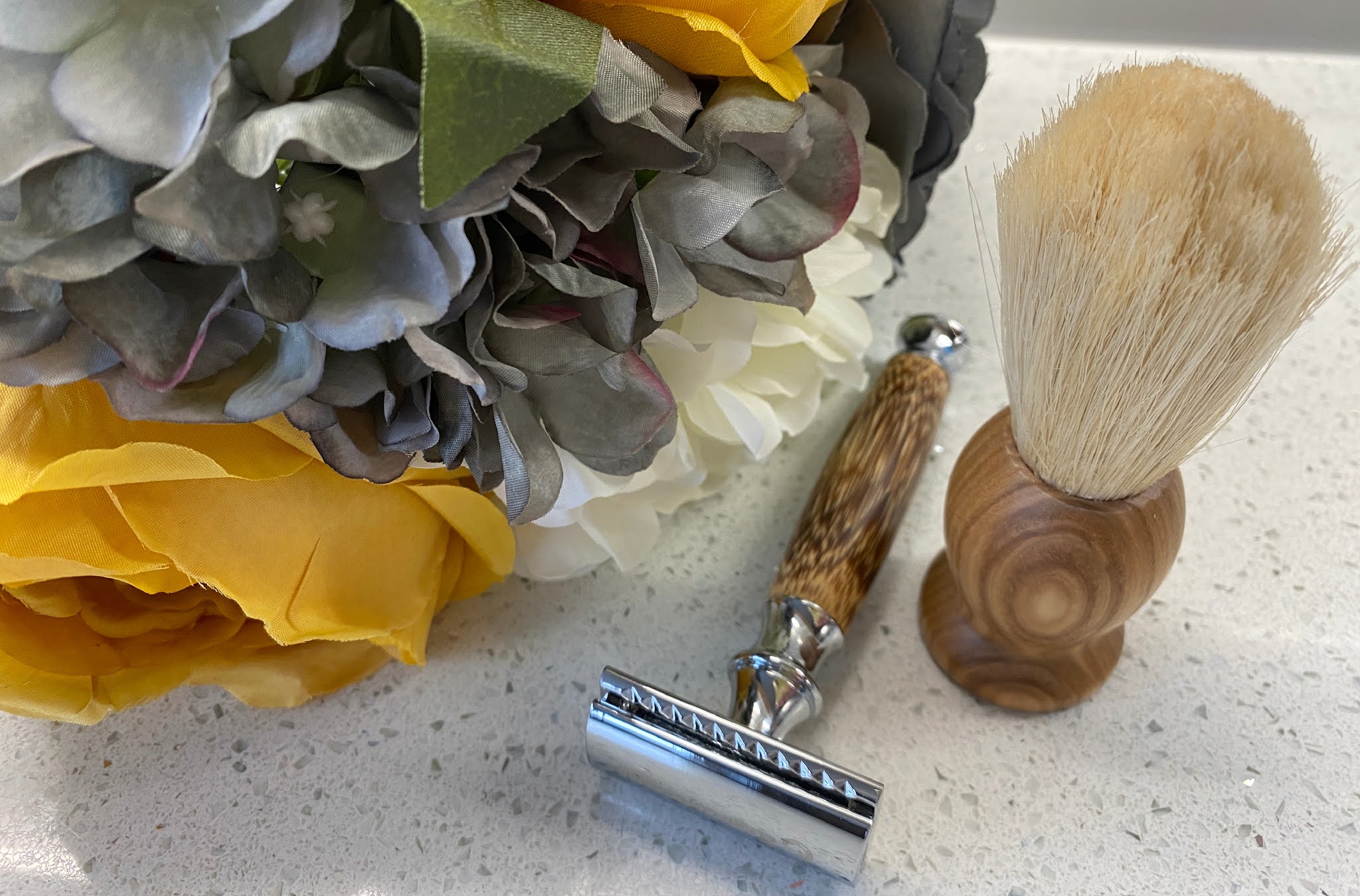 plastic free razor and shaving brush