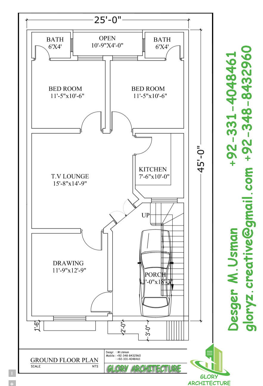 25x45 House  plan  elevation 3D  view 3D  elevation house  