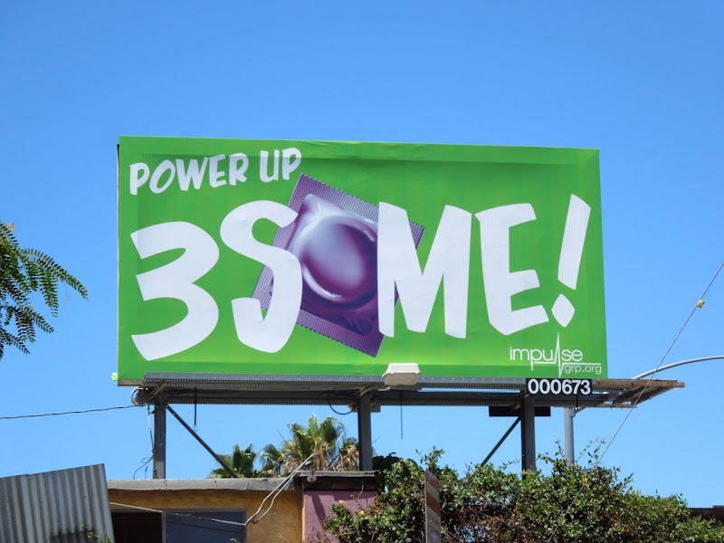 Power Up 3Some condom billboard