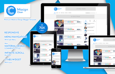  Kali ini saya akan kembali membagikan template premium dengan gratis milknya Idblanter [free] Template Blogger Masign Clean - Free Download