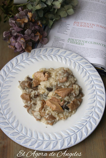 risotto ,setas, foie