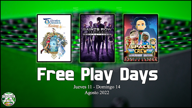 Días de juego gratis (del 11 al 14 agosto 2022) #freeplaydays