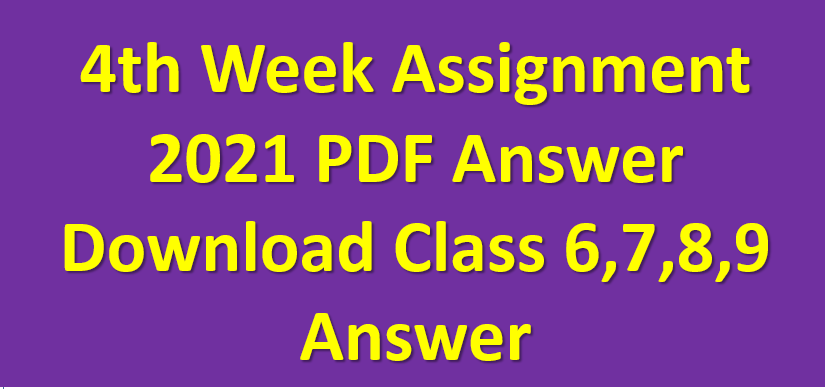 4th Week Assignment 2021 North Link from 6th to 9th class