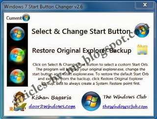 Download Windows 7 Start Button Changer v 2.6