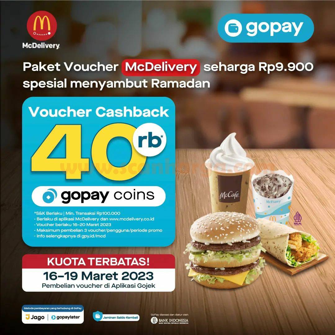 Promo McDonald's Gopay Cashback 40%