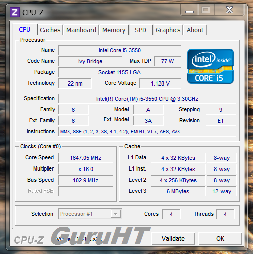 Intel Core I5 3550 Review Benchmarks And Comparison Guru Of High Tech