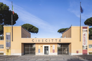 The historic entrance to the Cinecitta film studios in Rome, in its heyday the largest in Europe
