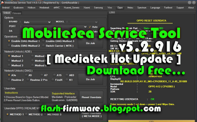 MobileSea Service Tool v5.2.916 [ Mediatek Hot Update ] Free Download