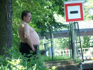 Image: A big man watching the landscape from inside the green, by Matthias Gelinski on freeimages.com