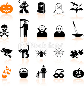 Halloween Black and White Icons