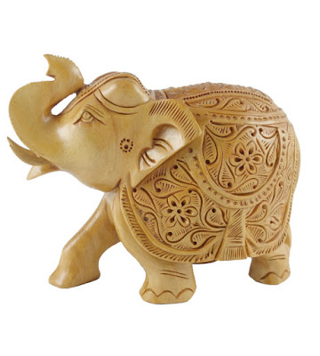 ELEPHANT CARVED KADAM WOOD 4 INCH