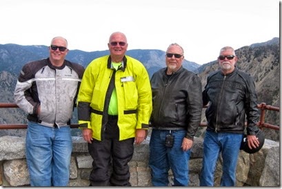 Rock Creek vista point on the Beartooth. Joe, Dave, Dale and Jeff.
