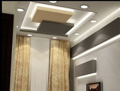 gypsum board false ceiling designs with indirect lighting for living room and hall 2019