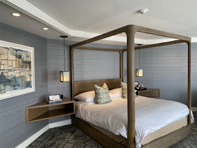 canopy bed at The Inn Above Tide in Sausalito, California