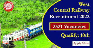 2521 Posts - West Central Railway Recruitment 2022(All India Can Apply) - Last Date 17 December at Govt Exam Update