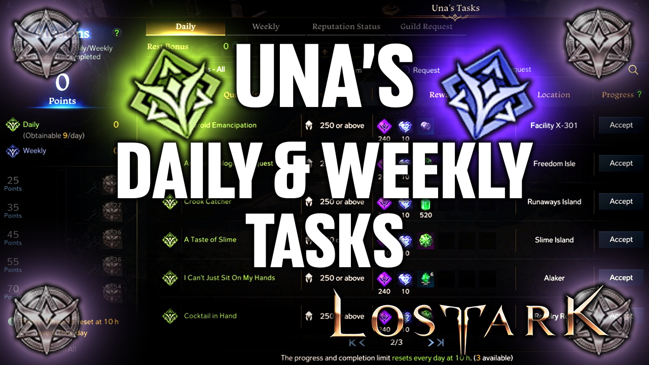 Una's Daily and Weekly Tasks